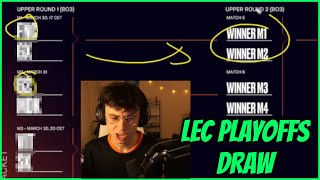 Caedrel Reacts To LEC Draw For Playoffs [upl. by Ede]