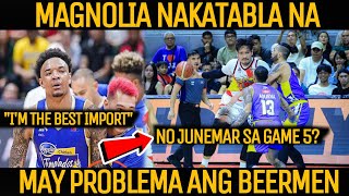 MAGNOLIA HOTSHOTS TINABLA ANG SERYE  SAN MIGUEL MAY PROBLEMA INJURED si JUNE MAR FAJARDO [upl. by Anaehr]