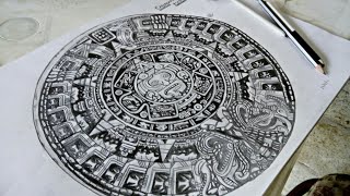 Calendario maya a lápiz ✍️Dibujaartek [upl. by Yhtomit]