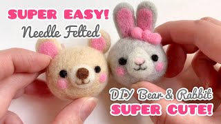 Easy DIY Needle Felting Bear amp Rabbit  Super Cute Craft Tutorial For Beginners [upl. by Kahler30]