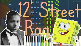 J Lawrence Cook  12th Street Rag  Spongebob Squarepants OST Fast Ragtime Piano Synthesia [upl. by Lered]