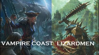 WARHAMMER THE OLD WORLD BATTLE REPORT VAMPIRE COAST VS LIZARDMEN 500 PTS [upl. by Freeborn]