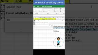 greater than amp less than conditional formatting in excel excel exceltips exceltutorial shorts [upl. by Keyek]