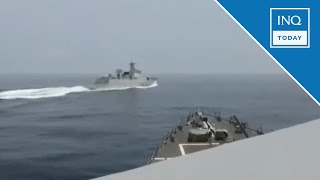 US Navy releases video of Chinese warship’s ‘unsafe interaction’ near Taiwan  INQToday [upl. by Adnovoj]