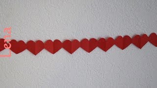 DIY Herz Girlande basteln zum Valentinstag ❤️ Heart garland DIY ❤️ Как сделать ГИРЛЯНДУ из сердец [upl. by Alioz671]