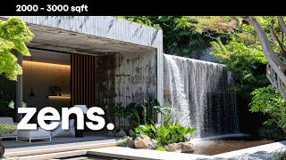 Designing a Modern Zen House with Waterfall Japanese Garden and a Beautiful Minimalist Interiors [upl. by Eerased]