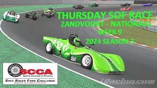 Thursday SOF Race  Zandvoort  Nationaal  Week 9  Spec Racer Ford Challenge  24S3 [upl. by Rexfourd623]