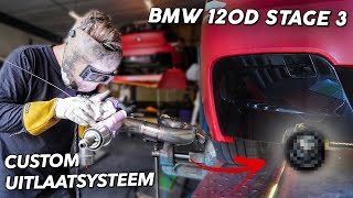 BMW 120d krijgt downpipe amp custom rvs uitlaat met klepsysteem What a sound 😍 [upl. by Borrell]