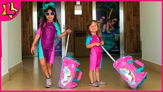 VLOG DA MINHA VIAGEM DE FÉRIAS PARA O PARQUE AQUÁTICO  Jéssica Godar e Laurinha e Helena [upl. by Bowe]