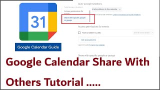 Google Calendar Share With Others Tutorial [upl. by Ethelbert442]