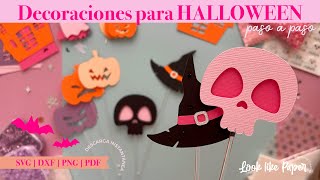 5 IDEAS para decorar en HALLOWEEN paso a paso 🎃✨🌙  toppers tutores y guirnaldas decorativas [upl. by Llerrat]