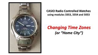 Changing time zones on Casio Waveceptor watch modules 3353 3354 and 5053 [upl. by Sielen]