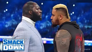 WWE Omos Return to Challenge Solo Sikoa  WWE SmackDown Highlights [upl. by Yllim126]