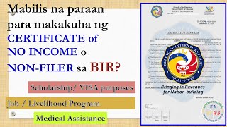 Paano kumuha ng BIR CERTIFICATE of NONFILER of ITR NO INCOME LOW INCOME Step and complete guide [upl. by Alamac]