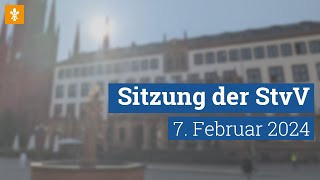 👥 Stadtverordnetenversammlung 7 Februar 2024  Landeshauptstadt Wiesbaden [upl. by Benetta]