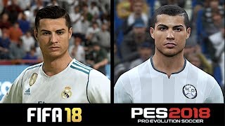 FIFA 18 VS PES 2018  PLAYER FACES COMPARISON [upl. by Stavros]