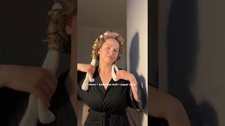 Rollers  bathrobe belt  super curls shorts curls hairrollers hairtutorial [upl. by Solitta]