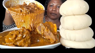 African food mukbang Cook and eat with me ogbono and fufu mukbang eating Sound ASMR [upl. by Rosecan685]