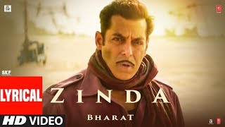 LYRICAL Zinda Song  Bharat  Salman Khan  Julius Packiam amp Ali Abbas Zafar ft Vishal Dadlani [upl. by Margarethe]