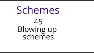 Schemes 45 Blowing up schemes [upl. by Eugenio]