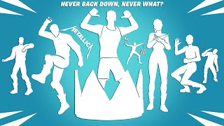 All Popular Fortnite Dances amp Emotes Never Back Down Metallica  Nitro Fueled Ringer Bextor [upl. by Allayne1]