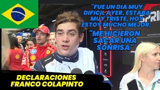 Declaraciones Franco Colapinto en un fin de semana complicado por la muerte de su abuelo F1 radio [upl. by Ahseiuqal]