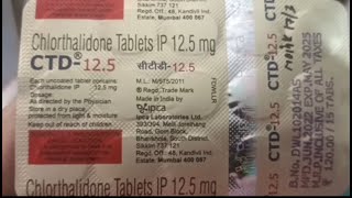 CTD 125 TABLET USES AND SIDE EFFECTS IN HINDI CHLORTHALIDONE 125mg TABLETS USES [upl. by Assinna]