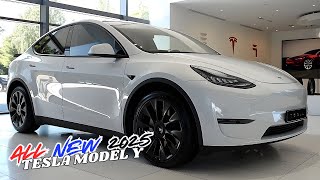 2025 Tesla Model Y Revealed  Aerodynamic Crossover Glides Effortlessly [upl. by Ahsenwahs]