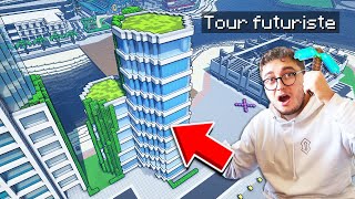 LA TOUR FUTURISTE  JE BUILD MA FUTURE VILLE MINECRAFT  105 [upl. by Darreg]