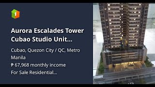 Aurora Escalades Tower Cubao Studio Unit Condominium [upl. by Ainahs146]