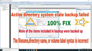 To Fix System State Backup Failure  Error message when you try to perform a system state backup [upl. by Alekal418]