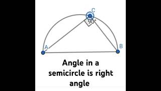 Angle in a semicirclesemicirclemaths geometry trending Halfmathematicianshortsviralvideo [upl. by Nima]