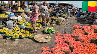 Food shopping in the cheapest food market in Cotonou Benin West Africa Driving from Benin to Togo🇹🇬 [upl. by Mckenzie]