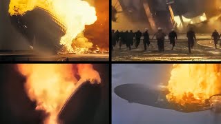 Hindenburg Disaster  4 Different Rare Angles  HD Colorization [upl. by Elleyoj413]