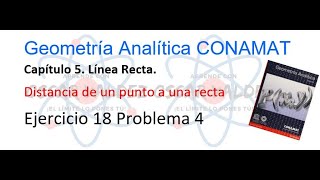 184 Geometría Analítica CONAMAT ¿Cómo calcular la Distancia de un punto a una recta [upl. by Beeck]