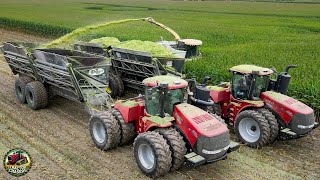 Corn Silage Harvest with Krone Big X and Double Dump Carts [upl. by Dallis420]