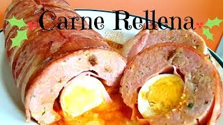 Carne rellena para navidad  Al horno en rollo EXCELENTE receta [upl. by Marisa891]