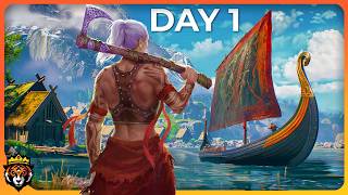 DAY 1 First Look at this New EPIC Viking Survival Game [upl. by Nnylahs]