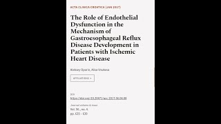 The Role of Endothelial Dysfunction in the Mechanism of Gastroesophageal Reflux Disea  RTCLTV [upl. by Aisylla]