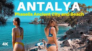 Turkey Antalya  Phaselis Ancient City and Beach 4K Walking Tour  History and Nature Combined [upl. by Lemmy]