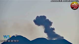 Mount Etna Volcano Huge Explosion at Northeast Crater Just Now 23 07 04 [upl. by Ymmij980]