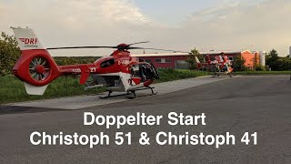 Doppelter Start  Einsatz bei Betriebsunfall  Christoph 51 amp Christoph 41  EC145 amp EC135 [upl. by Nylirad397]