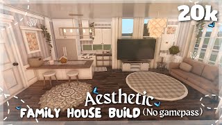 20K BLOXBURG AESTHETIC FAMILY HOUSE BUILD NO GAMEPASS [upl. by Amias]