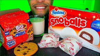 ASMR CHIPS AHOY BIG CHEWY SNOBALLS CHOCOLATE HOLIDAY TREATS EATING SOUNDS NO TALKING [upl. by Atsejam]