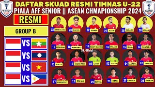 RESMI DIPERKUAT 7 PEMAIN DIASPORA  INILAH JADWAL amp SKUAD RESMI TIMNAS INDONESIA ASEAN CUP 2024 [upl. by Natsuj878]