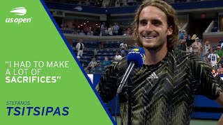 Stefanos Tsitsipas OnCourt Interview  2021 US Open Round 1 [upl. by Grizel]