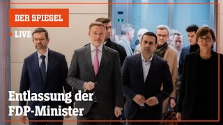 Livestream Bundespräsident Steinmeier entlässt FDPMinister  DER SPIEGEL [upl. by Inaffets]