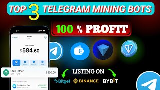 Top 3 Telegram Mining Bots  Telegram Se Paise kaise kamaye [upl. by Nonnaihr]