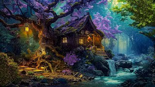 COZY FAIRY COTTAGE in the Middle of the Forest  Soothing Rain amp Distant Thunder Sounds [upl. by Michael807]