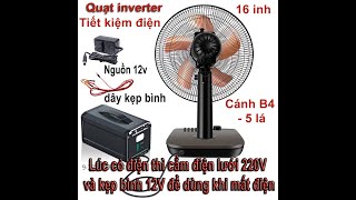 Quạt inverter dùng điện DC 12v 24v tiết kiệm điện mô tơ là loại không chổi than bldc siêu bền [upl. by Akialam]